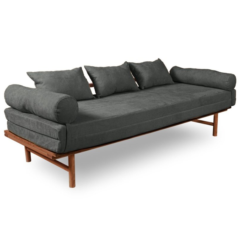 Le Mar Daybed - Barva rámu: Buk - natural/čisté dřevo, Barva matrace: Yelllow