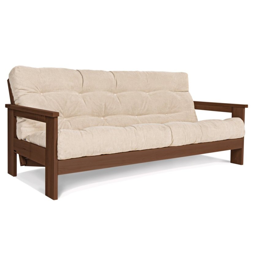 Mexico sofa bed - Barva rámu: Buk - natural/čisté dřevo, Barva matrace: Grey