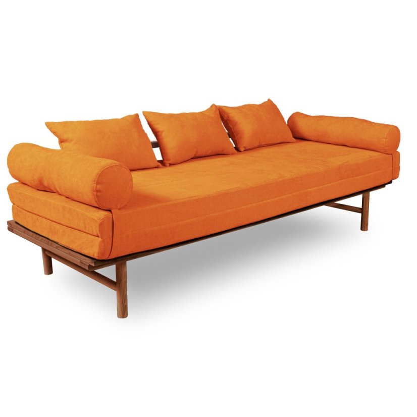Le Mar Daybed - Barva rámu: Buk - natural/čisté dřevo, Barva matrace: Yelllow