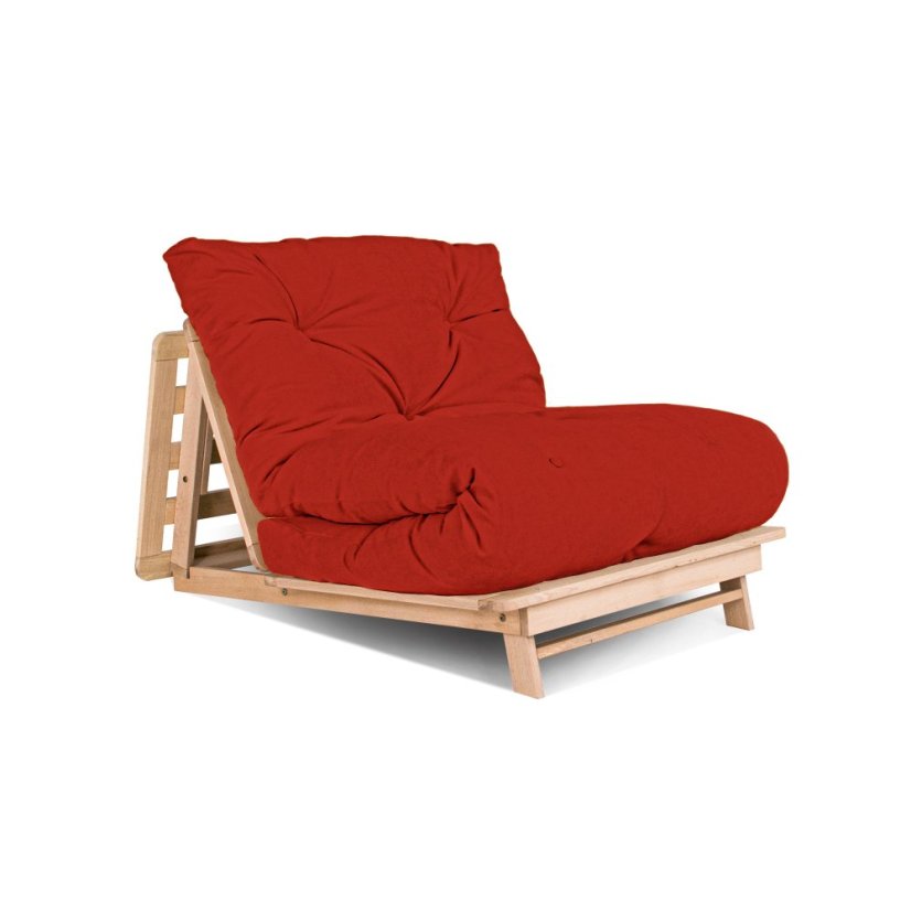 Layti 90x200 - Barva rámu: Buk - natural/čisté dřevo, Barva matrace: Grey, Typ futonu: Futon latex