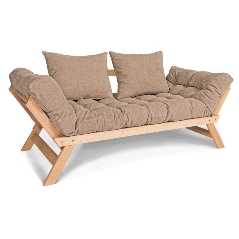 Allegro sofa - Barva rámu: Buk - přírodní/lněný olej, Barva matrace: Bordeaux, Typ futonu: Futon latex