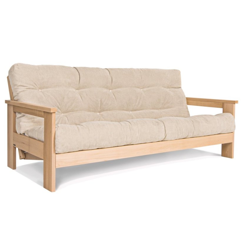Mexico sofa bed - Barva rámu: Buk - White, Barva matrace: Red