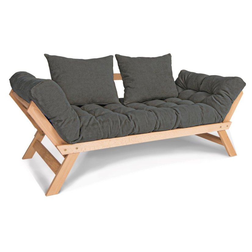 Allegro sofa - Barva rámu: Buk - přírodní/lněný olej, Barva matrace: Bordeaux, Typ futonu: Futon latex