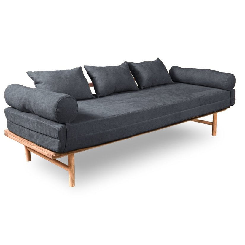 Le Mar Daybed - Barva rámu: Buk - natural/čisté dřevo, Barva matrace: Yelllow
