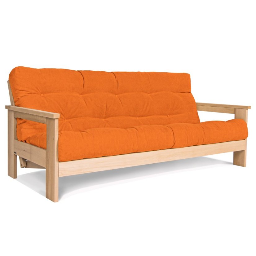 Mexico sofa bed - Barva rámu: Buk - White, Barva matrace: Red
