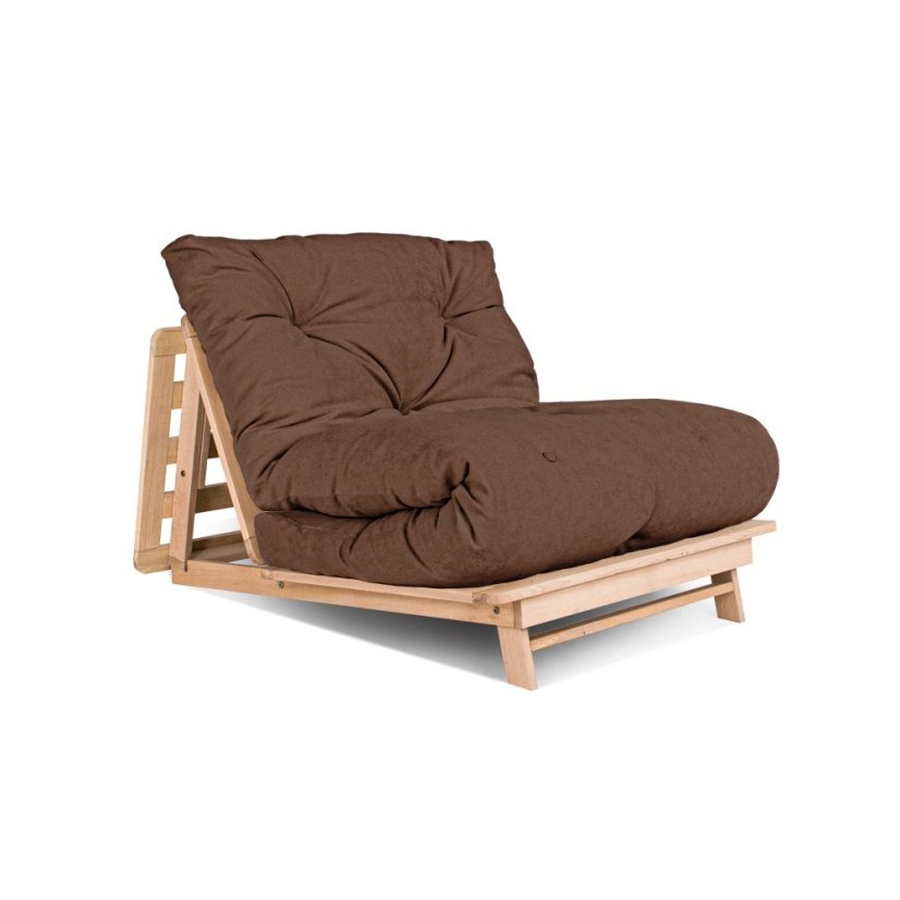 Layti 90x200 - Barva rámu: Buk - natural/čisté dřevo, Barva matrace: Grey, Typ futonu: Futon latex