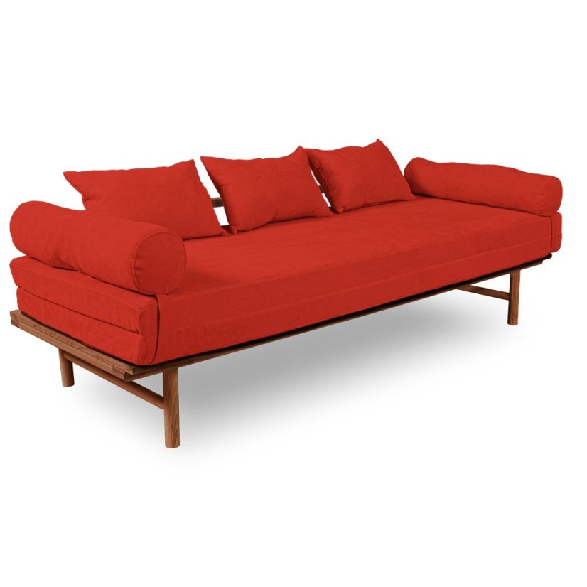 Le Mar Daybed - Barva rámu: Buk - natural/čisté dřevo, Barva matrace: Yelllow