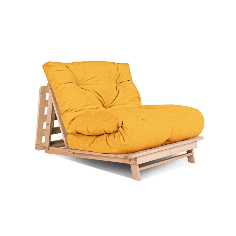 Layti 90x200 - Barva rámu: Buk - natural/čisté dřevo, Barva matrace: Grey, Typ futonu: Futon latex