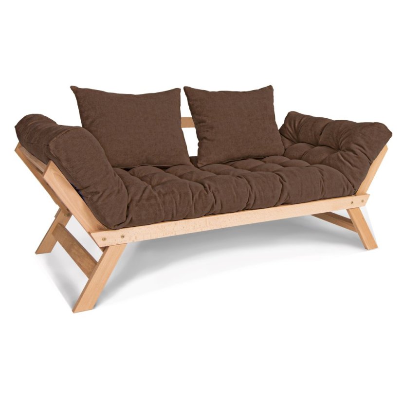 Allegro sofa - Barva rámu: Buk - přírodní/lněný olej, Barva matrace: Bordeaux, Typ futonu: Futon latex