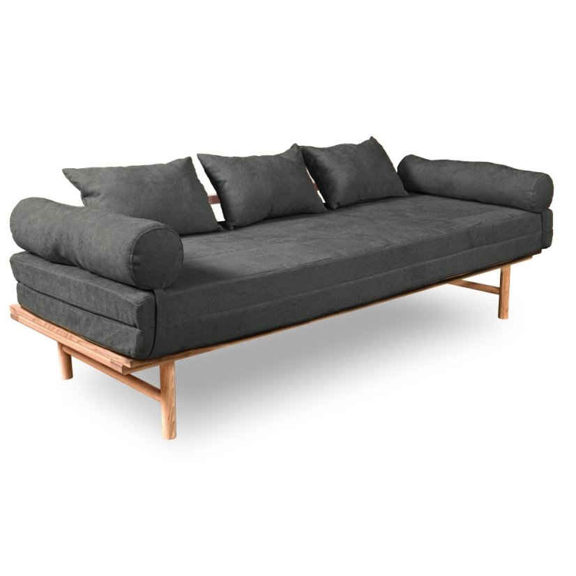 Le Mar Daybed - Barva rámu: Buk - natural/čisté dřevo, Barva matrace: Yelllow