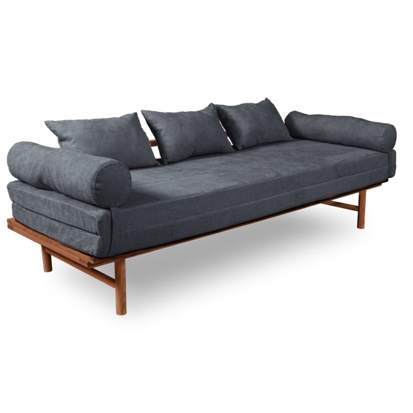 Le Mar Daybed - Barva rámu: Buk - natural/čisté dřevo, Barva matrace: Yelllow