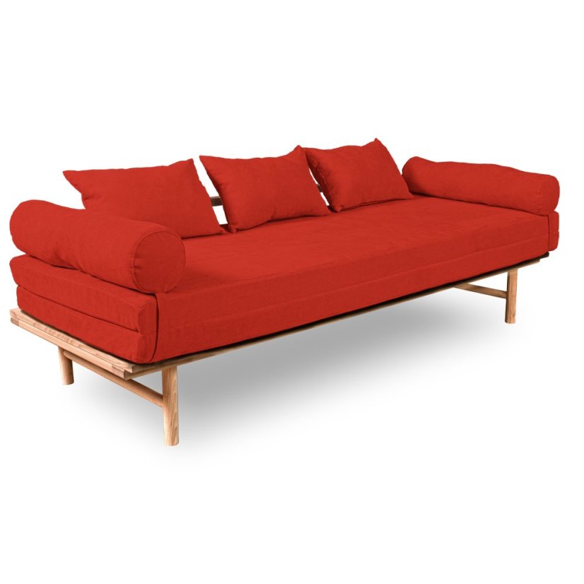 Le Mar Daybed - Barva rámu: Buk - natural/čisté dřevo, Barva matrace: Yelllow