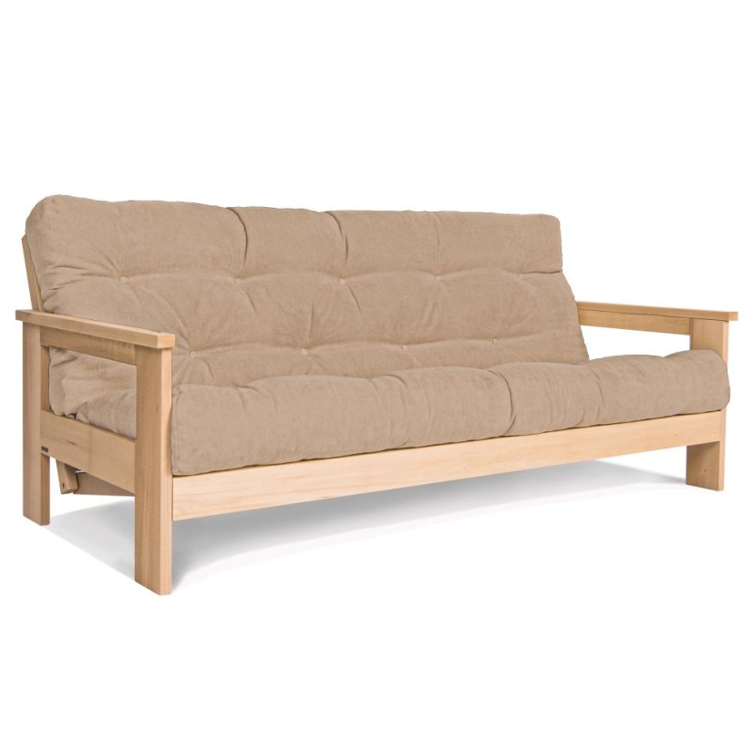 Mexico sofa bed - Barva rámu: Buk - natural/čisté dřevo, Barva matrace: Grey