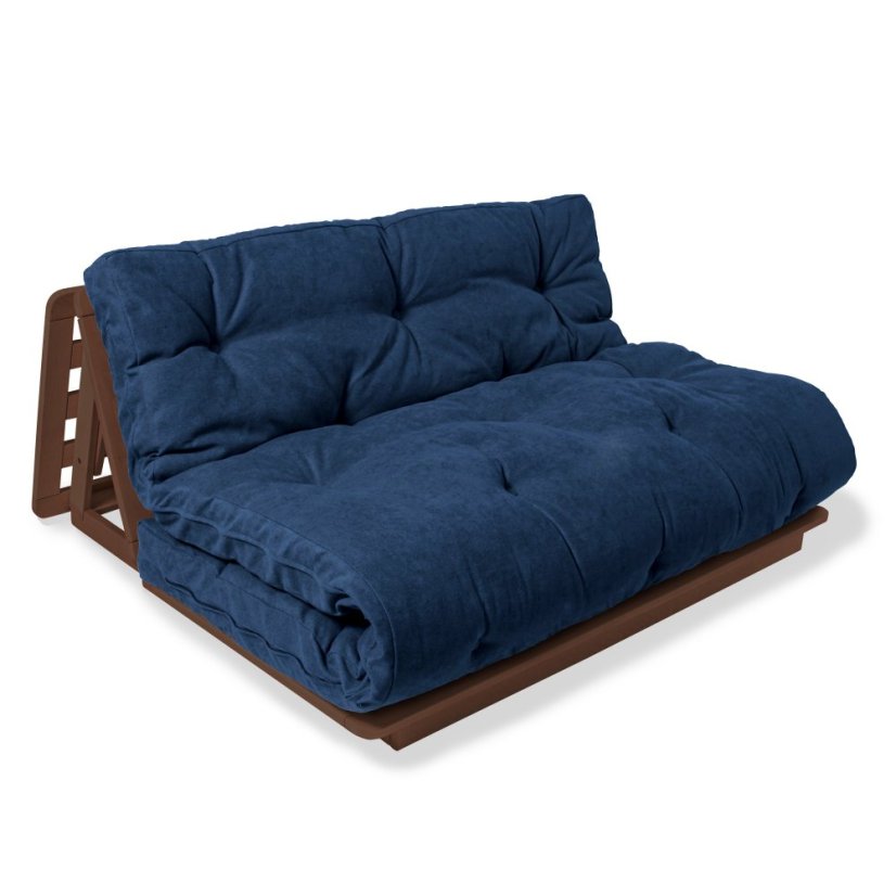 Layti 140x200 - Barva rámu: Buk - natural/čisté dřevo, Barva matrace: Grey, Typ futonu: Futon cotton