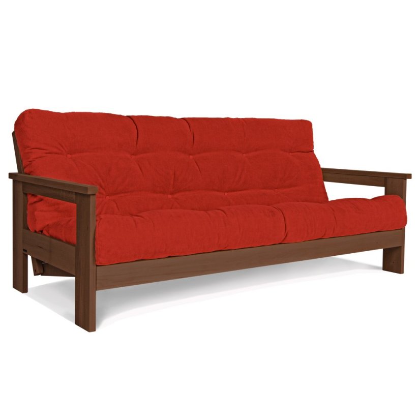 Mexico sofa bed - Barva rámu: Buk - White, Barva matrace: Red