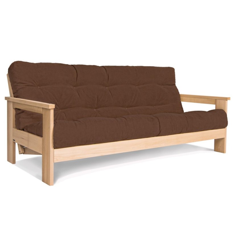 Mexico sofa bed - Barva rámu: Buk - natural/čisté dřevo, Barva matrace: Grey